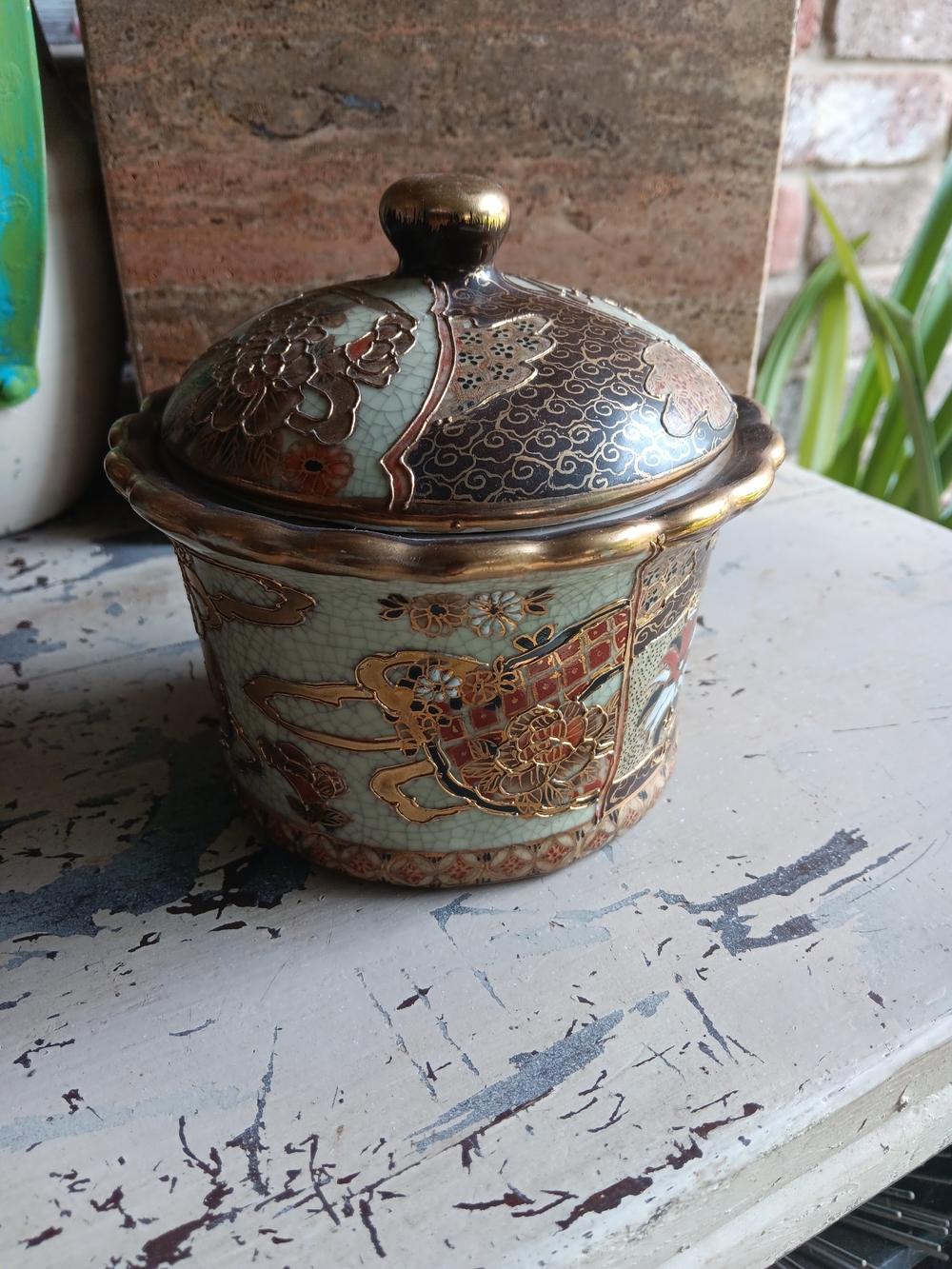Antique United Wilson Porcelain Fty Art No 582 Covered Dish
